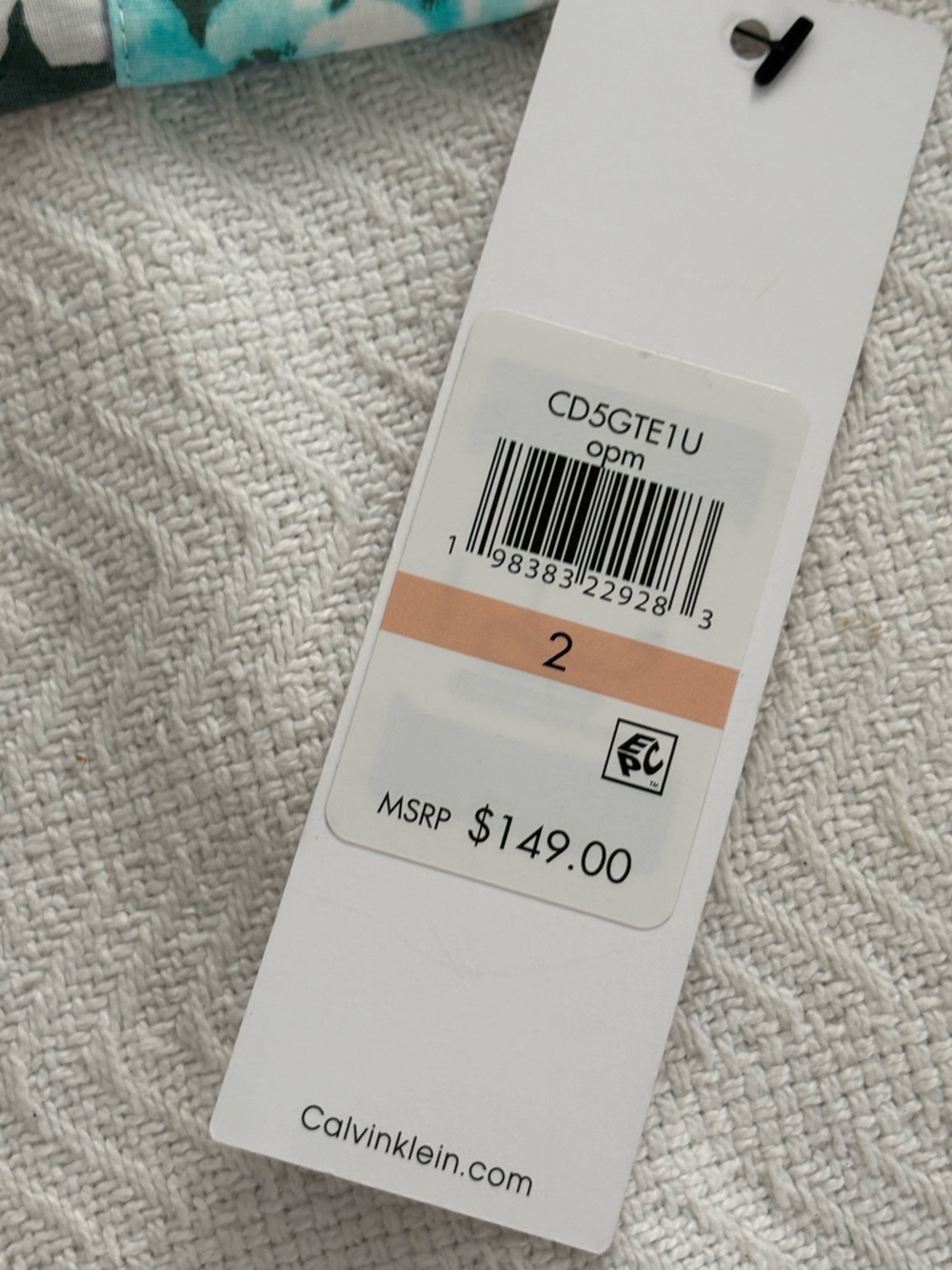 🐞Calvin Klein White Mini Dress with Purple, Yellow & Teal Floral Print - Picture 6 of 12